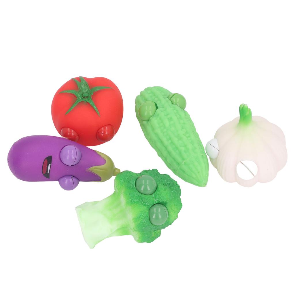 5pcs Silicone Vegetable Stress Relief Toys Popping Out Eyes Sensory Toys Pocket Sized Decompression