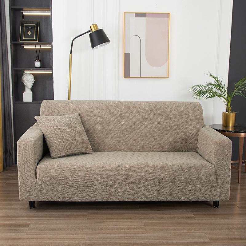 Capa elástica para sofá Jacquard, capa elástica para cadeira de braço, protetor de sofá de lã polar para sala de estar, 1/2/3/4 lugares, lavável, 1 peça