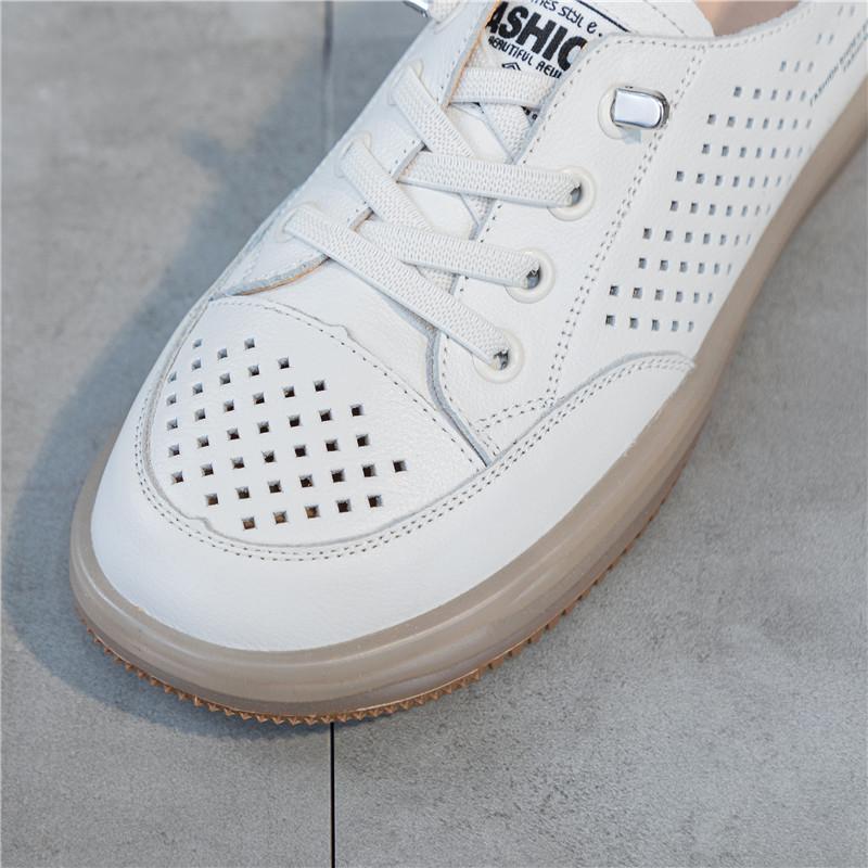 Top layer cowhide summer women's nurse shoes women's summer white shoes 2026 women's leather shoes mother's shoes