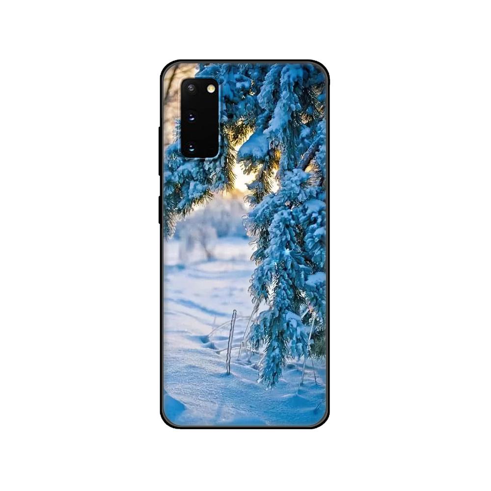 

Черный чехол из ТПУ для Samsung Galaxy S20 /S20 PLUS/S20 ultra/S20+ /S20FE задняя крышка Рождество Новый год Samsung S20
