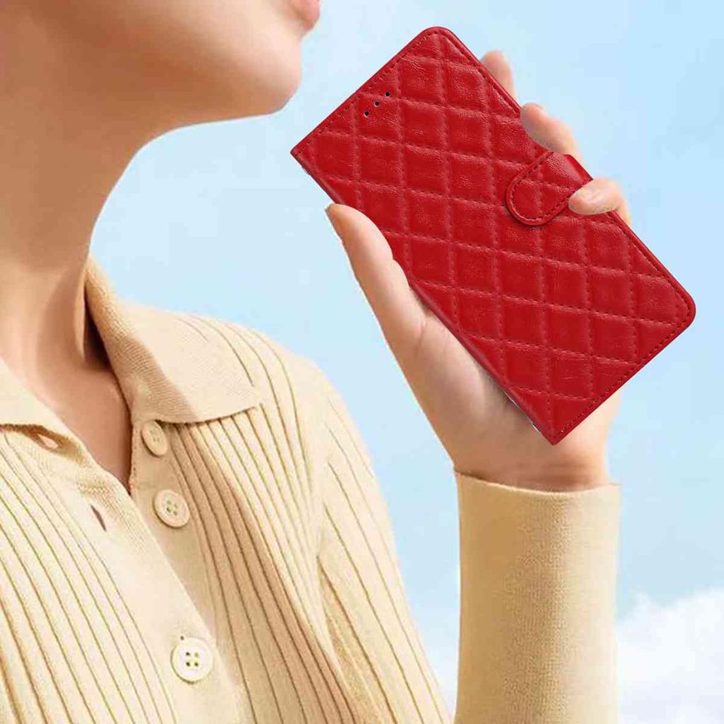 Wallet Pattern Faux Quilted Leather Case For Samsung Seriesgalaxy A12 A15 A17 A26 S20 S21 S22 S23 S24 S25 360° Protection With Card Slots Stand