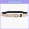 Leather Womens Belt With Geometric Buckle For Casual Dresses And Jeans
