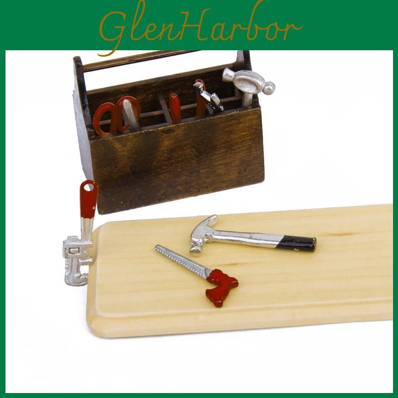 Miniature 112 Box Dollhouse Wooden With Metal Tool Set