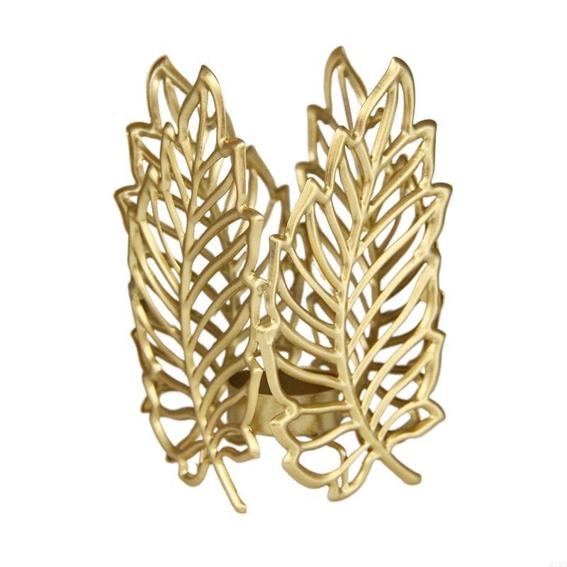 62KD Metal Candleholder with Golden Leaf Decor Wedding Centerpiece Candlestick Holder Romantic Durable Candlestick for Office