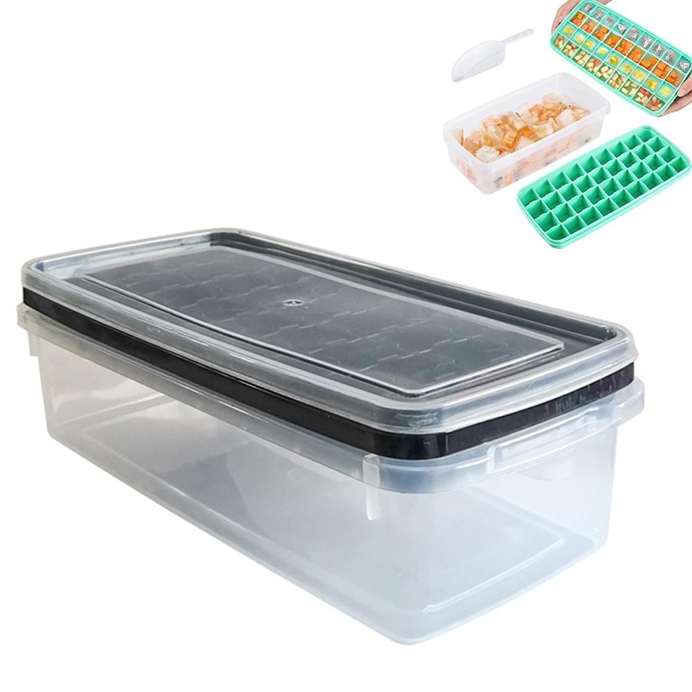

Silicone Ice Cube Tray 2 Pack 36 Cubes Per Tray Easy Release Square Ice Cube Maker With Lid BPA Free For Cocktail Whiskey Coffee