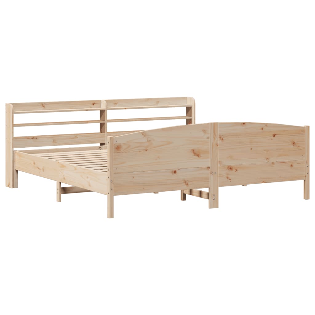 Vidaxl Bed Frame Without Mattress, 180X200 Cm, Solid Pine Wood