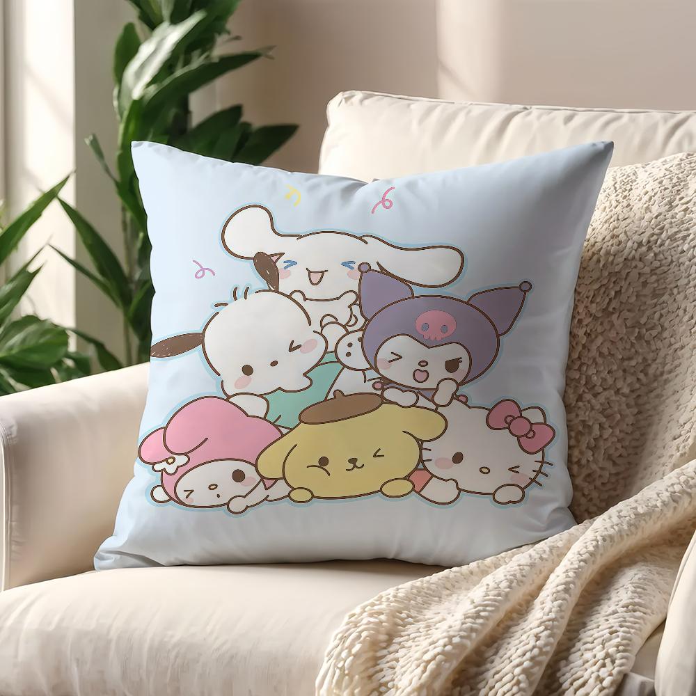 Kawaii Hellokitty And Her Friends Cushion Cover For Pillow Printing Sofa Decoration Home Car Room Shop Office Nordic Simplicity