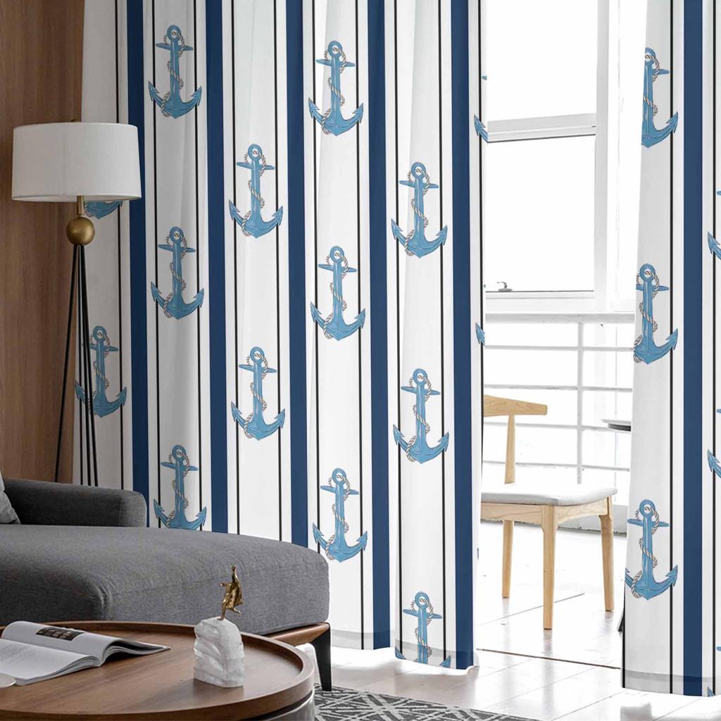 Anchor Line Rope Loop Tulle Window Curtains for Bedroom Luxury Home Decor Drapes In Living Room Chiffon Panels