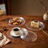 Clear Plastic Serving Tray Round Decorative Tray Home Food Fruit Plate Cake Snack Dish Stackable Kitchen Organizers Storage Tray