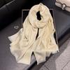 Long Scarf Fashion Simulation Silk Scarf Women'S Fashion Versatile Scarf Shawl Dustproof Premium Tencel Cotton Gold Silk