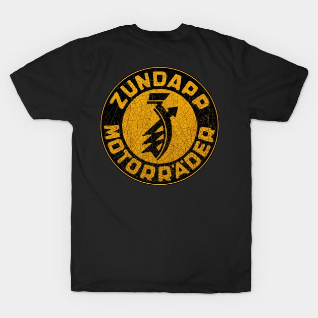 

Men Black Print T-shirt Zundap Motorcycles No-Cut Transfer Paper Print Cotton Tshirt XL