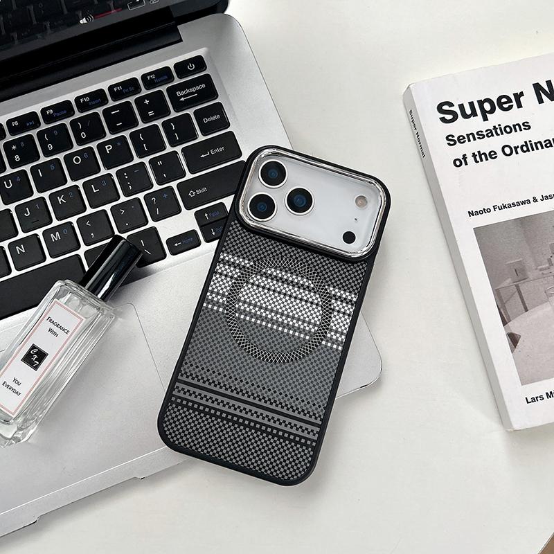

Woven Pattern Anti Slip Soft Border Magsafe Magnetic Wireless Charging Phone Case For iPhone 17 Pro Max Air Bumper Back Cover iPhone17 Pro