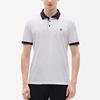 FILA Casual Logo Knit Short Sleeve Polo Shirt Men Polo Shirts Standard-White F11M231117FWT
