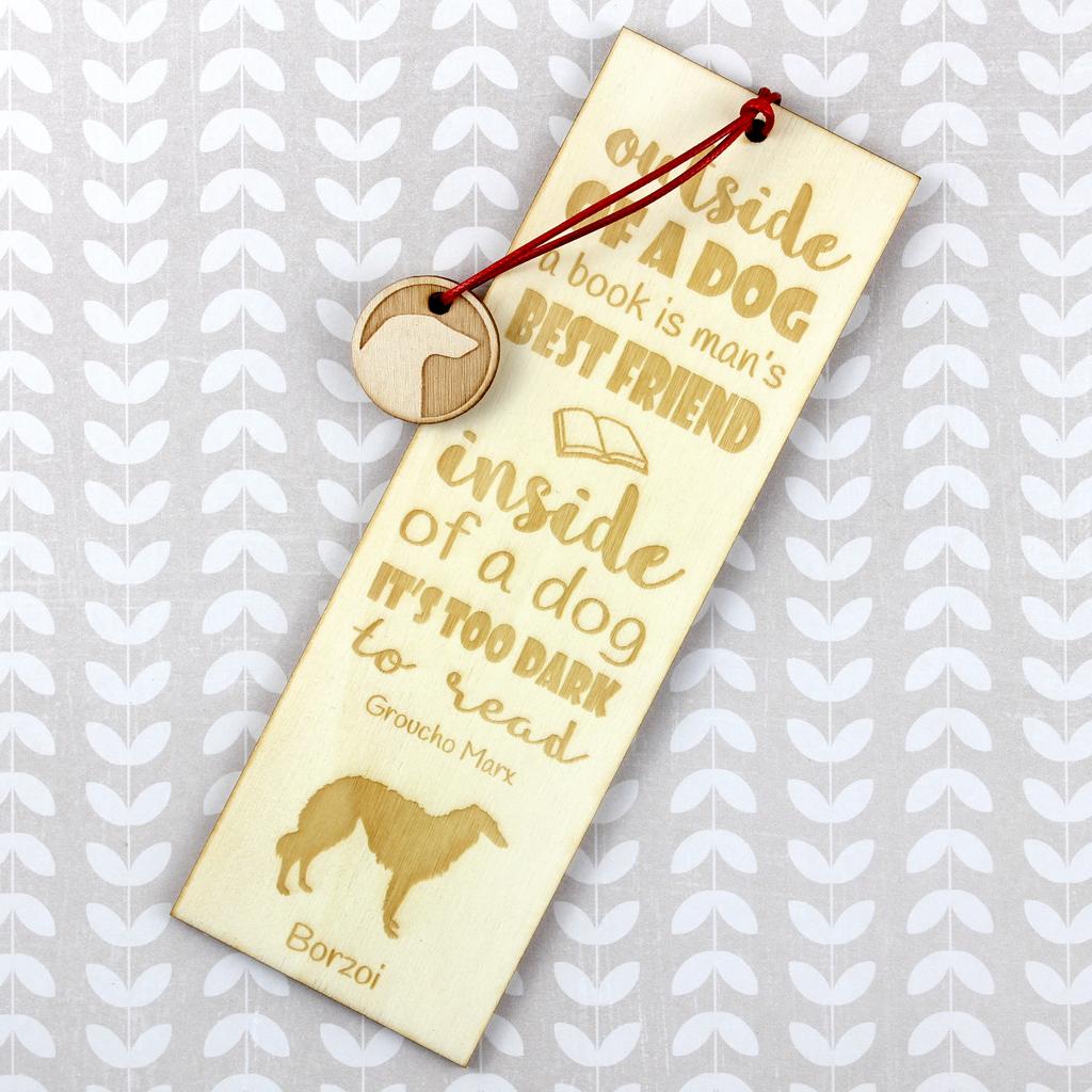 Borzoi, Russian Hunting Sighthound, Russian Wolfhound - dog bookmark, personalized bookmark, gift for bookworm from Art-Dog brand