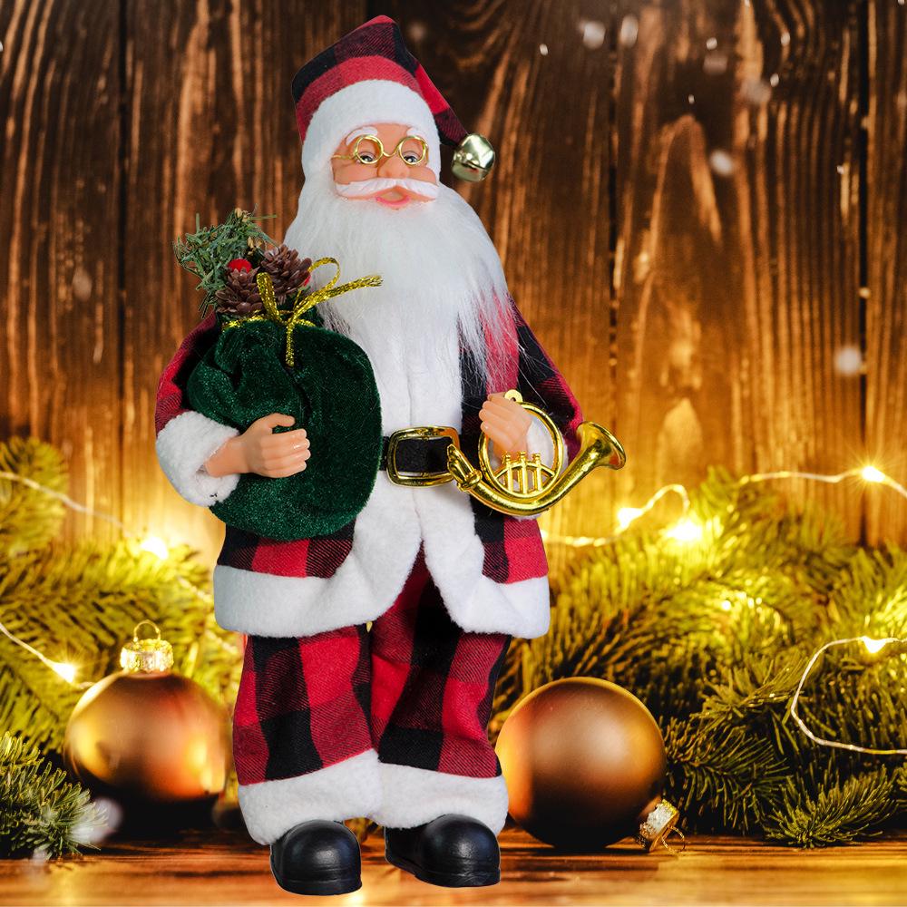 Festive Standing Santa Claus Doll with Creative Christmas Backpack Ornament