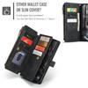 CaseMe-C30 Luksusowe Premium Etui Portfel ze Skóry PU Dla iPhone17 16 15 14 13 Pro Max Wielofunkcyjne Etui z Zamkiem Błyskawicznym na Karty Osłony Ochronne Skórki+Pasek