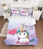 Bed Linens Cute Cartoon Comforter Bedding Sets Duvet Cover+pillocases 3D Print Unicorn Bedding Set 140x210 Single Double Size