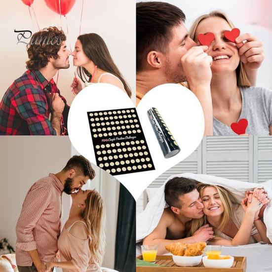 Ζευγάρι Ξυστό 100 Dates Αφίσα Αξέχαστη Συναρπαστική Ημερομηνία Ξυστό Δώρο για την Ημέρα του Αγίου Βαλεντίνου
