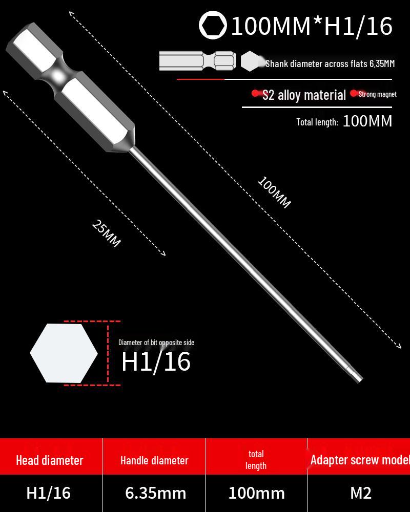 Hexagonal Driver Bit Extension for Screwdriver and Drill
