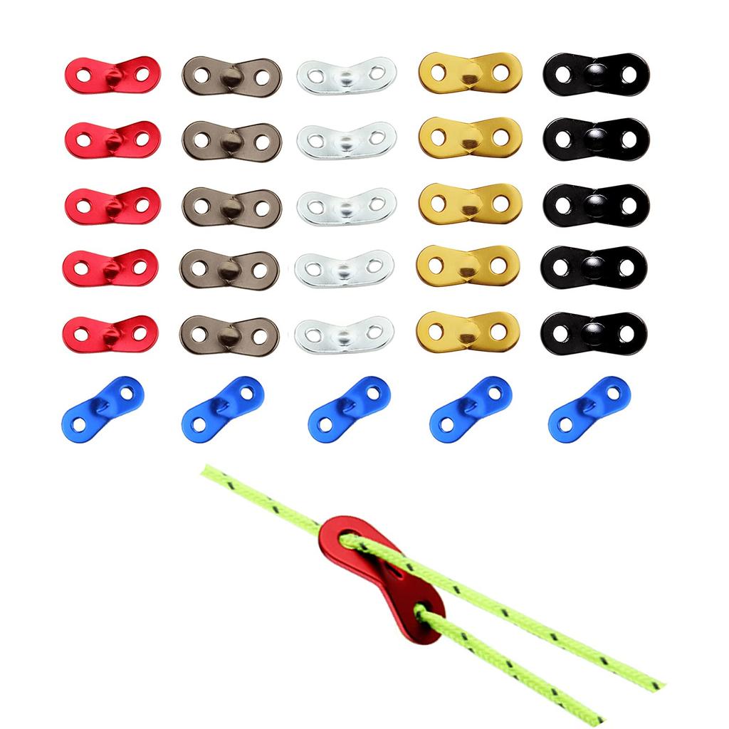 30 Pieces, 6 Colors Mixed, Aluminum Flexible Fittings, Cord Slider,