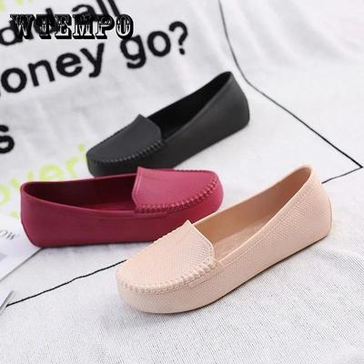 Non-slip Waterproof Shoes Women's Spring and Autumn Light Shoes Kitchen Work Soft-soled Rain Boots Women's Low-cut Short Middle-aged Mother Shoes
