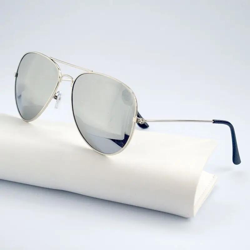 Pilot Aviation Sunglasses Men Retro Classic Silver Metal Frame Shades for Women Men UV Protection