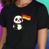 T-Shirt Frauen Panda Und Deutschland Flagge Motiv Baumwolle Größe S Bis 3XLWird In Neuem Fenster Oder Tab Geöffnet