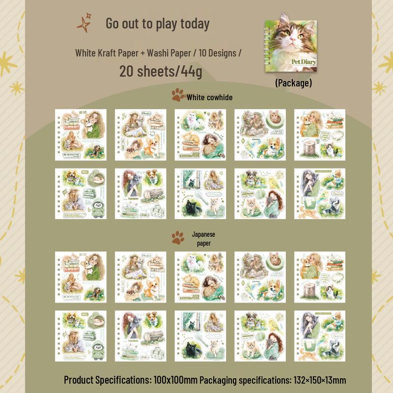 Alien Pet-Themed Ketchup Girl Diary: Spiral Sticker Journal, 6 Styles