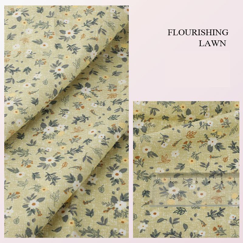 100*145cm High-density Cotton Poplin Plant Flower Printed Fabric For Diy Sewing Dolls Kid Dress Apparel Quilted Bedding Textiles