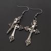 Women's Big Cross Pendant Bird Skull Earrings European and American Fashion Punk Gothic Retro Personality Fashion Jewelry Gifts