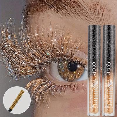 1 pezzo Mascara Volume Ricci Impermeabile Diamond Shine Effetto Neve Glitterata, Trucco Occhi Resistente alle Macchie per Tutti i Tipi di Pelle Cosmetici Donna