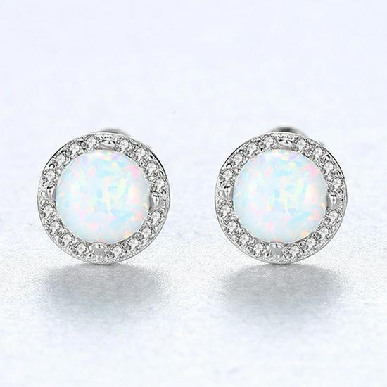 PAG&MAG S925 Silver Opal Zircon Fashion Earrings for Women