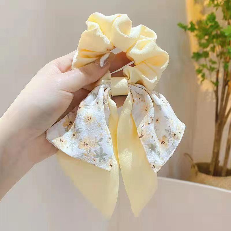 New Korean Bow Ribbon Elastic Hair Bands Women Elegant Hair Rope Elastic Ring Ties Headwear Girls Hair Accessories