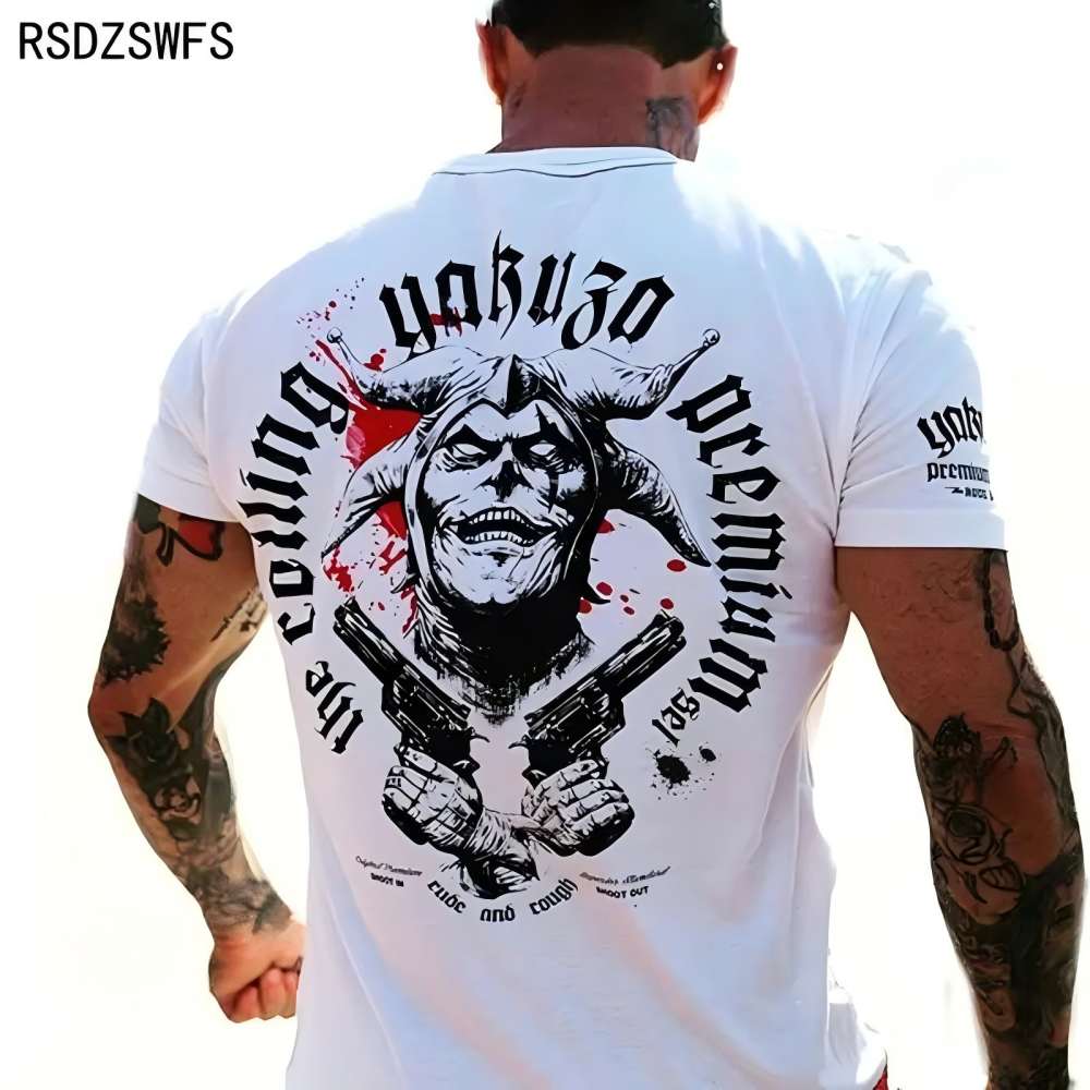

Summer men s fashionable comfortable breathable round neck T-shirt with skull print pattern outdoor casual fashion top 4XL
