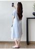 Striped Lace Patchwork Bow Maternity Dress