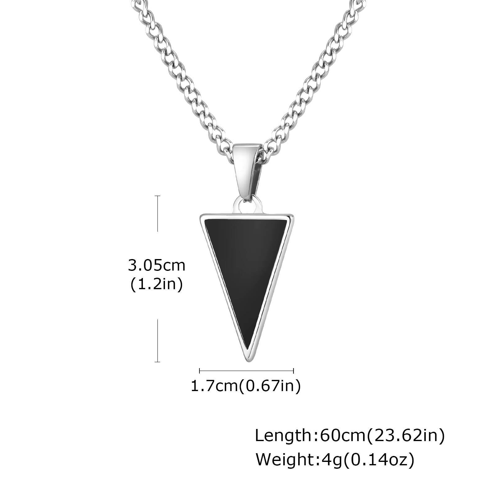 

Vnox Men s Triangular Black Agate Pendant Necklace,Waterproof Stainless Steel Natural Stone Geometric Pendant Necklaces for Him