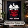 Wandteppich Polen Druck Benutzerdefinierter Name Text Wandbehang Heimdekoration