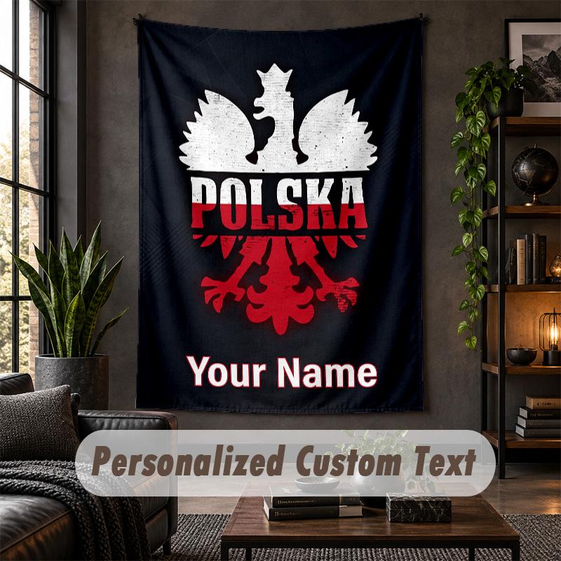 Wandteppich Polen Druck Benutzerdefinierter Name Text Wandbehang Heimdekoration