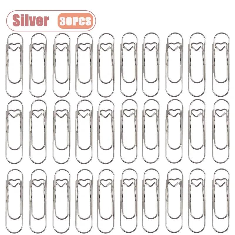 10-100PCS Heart Shaped Notebook Clips Creative Bookmark Page Holders Metal Pen Clips for Journal Planner Office Supplies