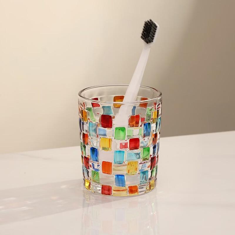 YIXI Glass Couple Toothbrush & Mouthwash Cup Set