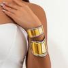 Retro Irregular Exaggerated Three-Dimensional Wide Bracelet Female, Personalized Geometric Metal Glossy Bracelet