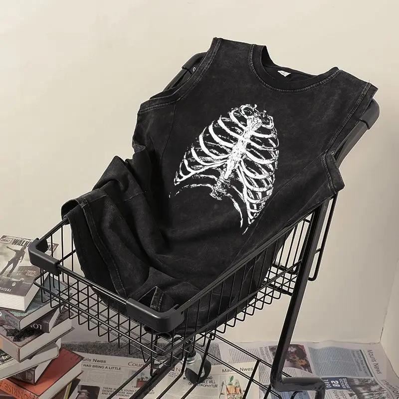 

Уличный велосипедный жилет, мужской и женский летний свободный топ без рукавов из чистого хлопка, универсальный, трендовый 2XL