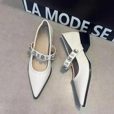 Temperament Mary Jane schoenen lente en herfst nieuwe strass puntige woord pendelschoenen