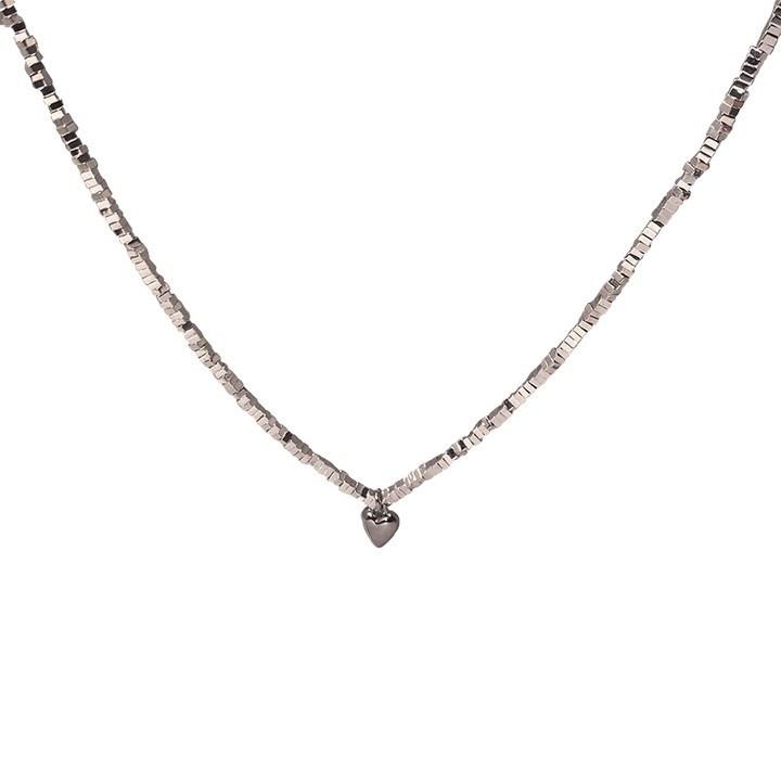 

IF ME сердце серебряное ожерелье для женщин модная простая цепочка с подвеской ожерелья ювелирные аксессуары