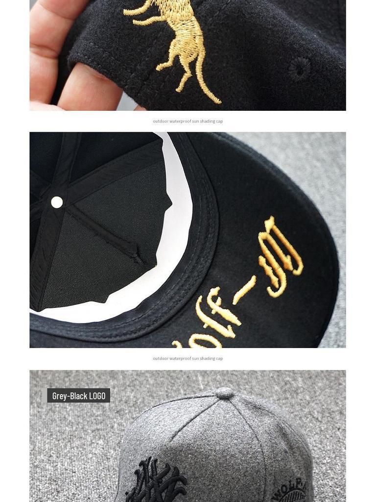 Men's Wool Felt High Top Baseball Cap: Large Head, Small Face Fit, Korean Style, Spring/Autumn.