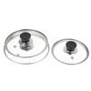 Visible Pot Cover Tempered Glass Pot Lid Stainless Steel Rimmed Pan Lid Spill Shatter-Proof Round Chef Glass Cover