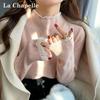 Suéter de Punto con Cuello Alto Falso de Encaje para Mujer La Chapelle