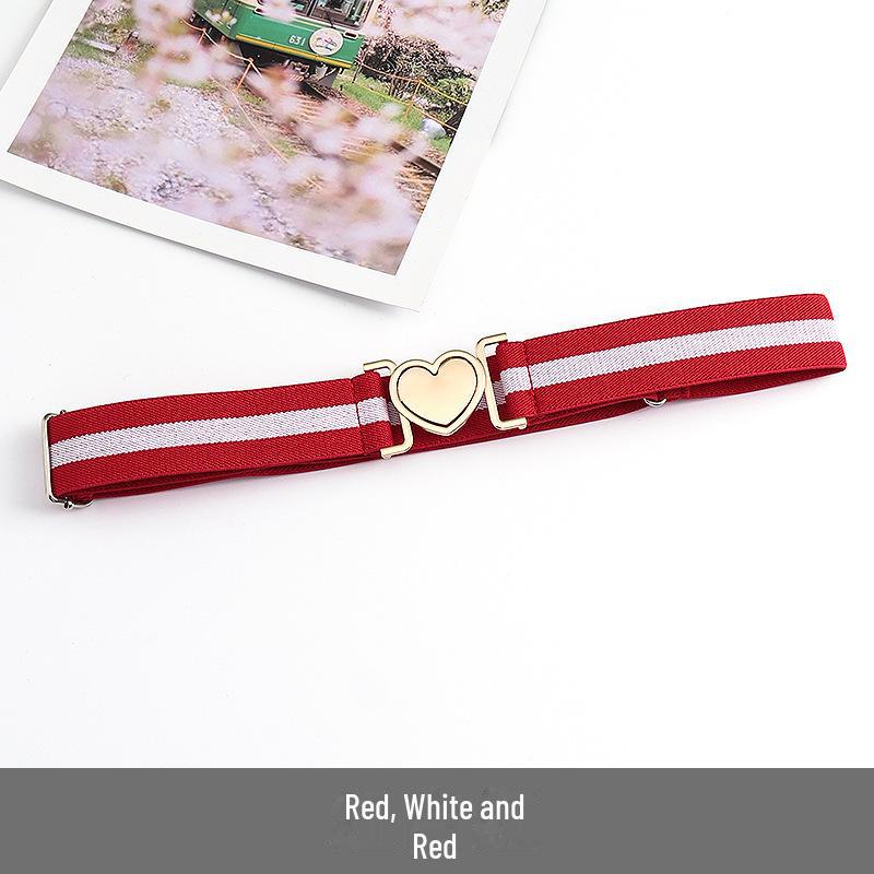 Unisex Adjustable Elastic Braided Canvas Belt with Alloy Buckle