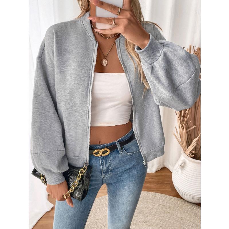 New Retro Casual Simple Baseball Collar Long-sleeved Solid Color Velvet Thickened Jacket