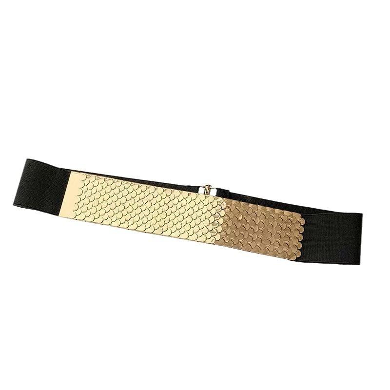 Fashion Waist Seal Wide Belt Practical Metal Fish Scale Fashion Decorative Dress Hot Sell All The Coat Elastic Belt